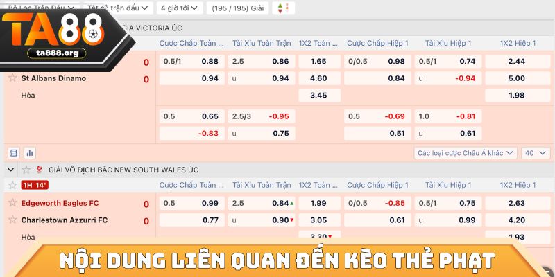 Dữ kiện quan trọng liên quan đến kèo thẻ phạt